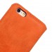 iPhone 6 6s Plus 5.5 - PU Leather Vintage Matte Flip Stand Protective Phone Cover Case Wallet - Orange